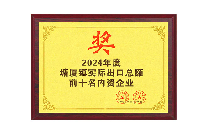 2024年度塘厦镇实际出口总额前十名内资企业