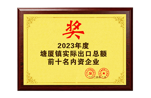 2023年度塘厦镇实际出口总额前十名内资企业