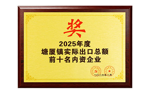2025年度塘厦镇实际出口总额前十名内资企业